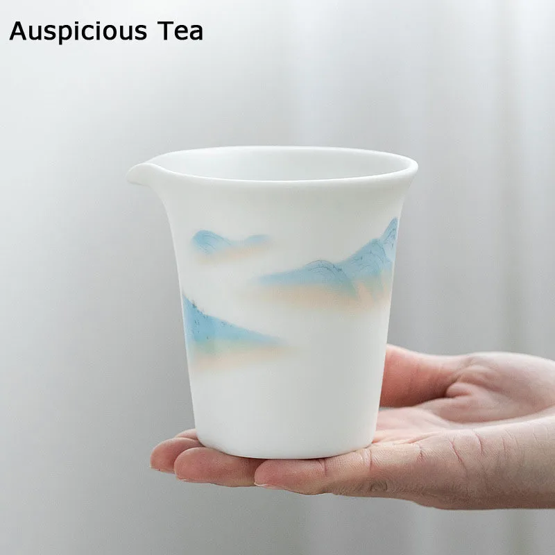 

Jade Porcelain Pitcher Painted Ceramic Tea Sea Tea Kung Fu Tea Set Fair Cup Filter Large Male Cup Accessories Tea Set Siteel