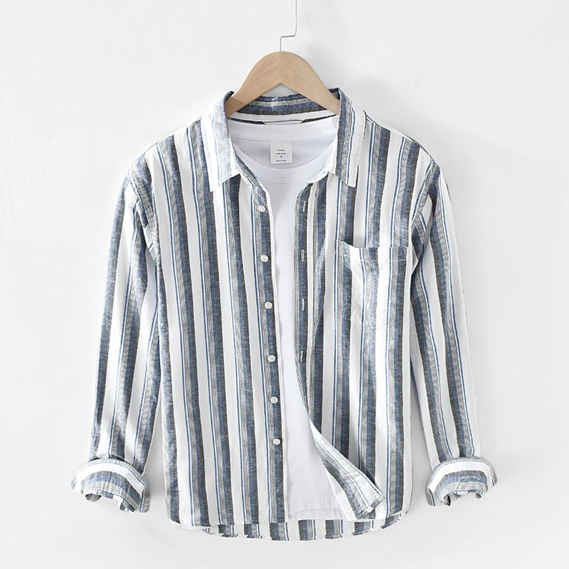 Cotton and linen long sleeve casual brand shirt men striped trendy breathable shirts for men chemise camisa tops mens clothes
Cotton and linen long sleeve casual brand shirt men striped trendy breathable shirts for men chemise camisa tops mens clothes