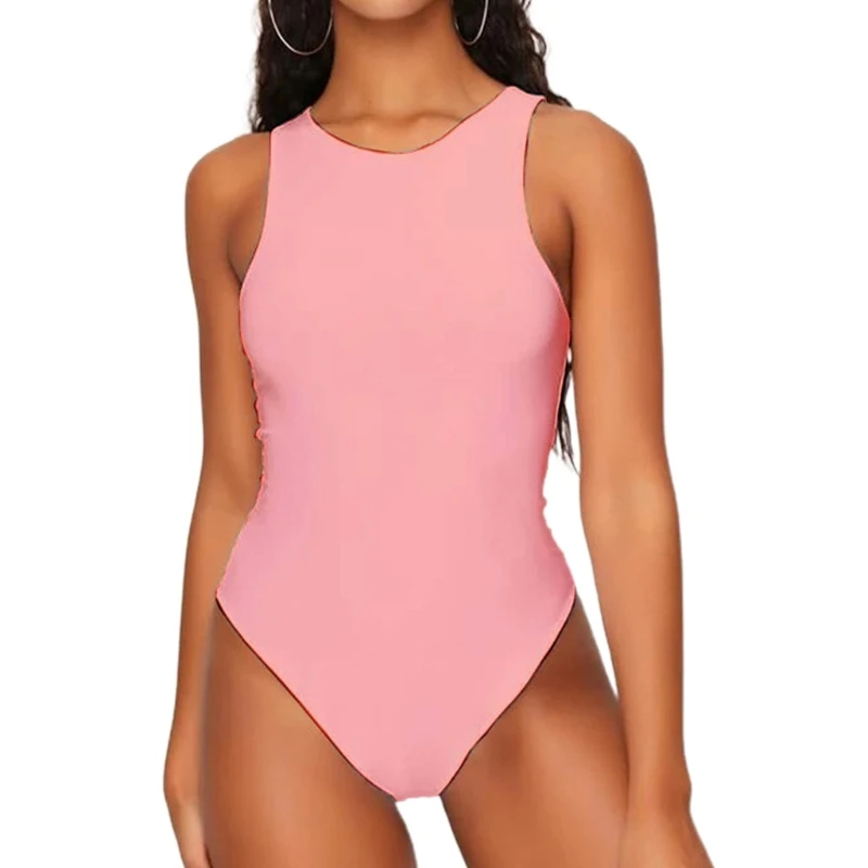 E15E Womens Summer Sleeveless O-Neck Bodysuit High Waist Racer Back Halter Neck Bodycon Leotard Solid Color Slim Fit Casual Tank
E15E Womens Summer Sleeveless O-Neck Bodysuit High Waist Racer Back Halter Neck Bodycon Leotard Solid Color Slim Fit Casual Tank