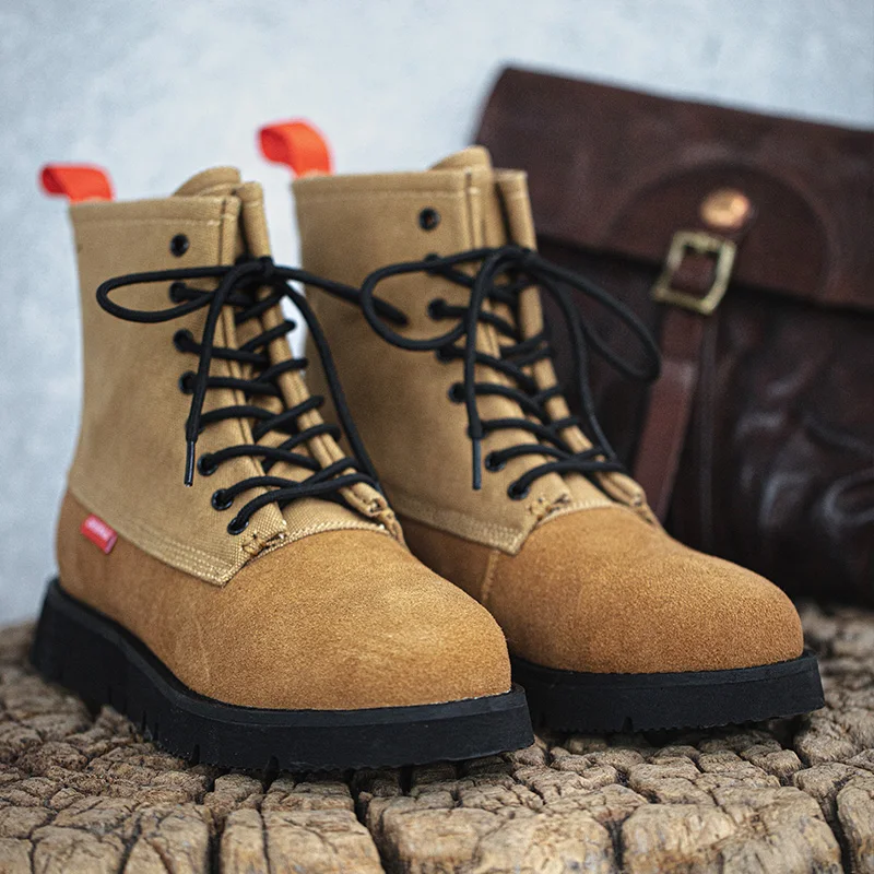 Men Cow Suede Winter Boots Handmade Retro Stitching Canvas Casual Sneaker Lace-up Short Working Boot Fashion Rubber Outdoor Boot
Men Cow Suede Winter Boots Handmade Retro Stitching Canvas Casual Sneaker Lace-up Short Working Boot Fashion Rubber Outdoor Boot
