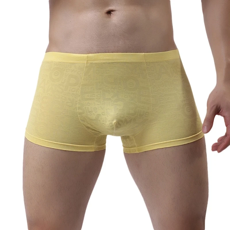 Boxers Underwear Letter Printed Boxer Transparent Ultra-thin Men Cueca Masculina Boxer Shorts U Bulge Pouch Underpants Panties
Boxers Underwear Letter Printed Boxer Transparent Ultra-thin Men Cueca Masculina Boxer Shorts U Bulge Pouch Underpants Panties
