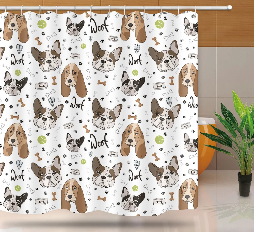 Funny Dog Shower Curtains Cute Animal Pet Themed Pattern Print Bathroom Decor Home Bath Cloth Hanging Curtain
Funny Dog Shower Curtains Cute Animal Pet Themed Pattern Print Bathroom Decor Home Bath Cloth Hanging Curtain