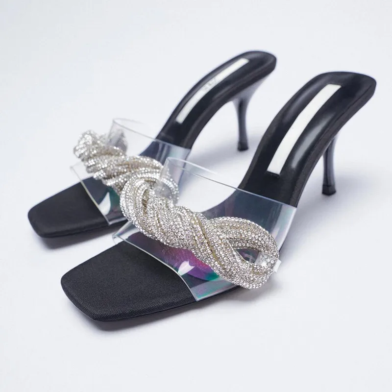 Sandals Women 2021 Luxury Brand Summer New Fashion Square Toe High Heel Design Sexy Rhinestone Muller Sandals And Slippers Woman
Sandals Women 2021 Luxury Brand Summer New Fashion Square Toe High Heel Design Sexy Rhinestone Muller Sandals And Slippers Woman