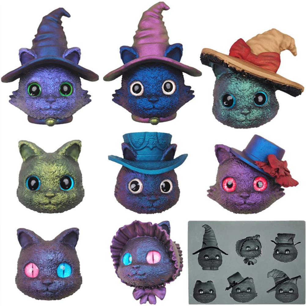 Halloween Witch Cat Silicone Mold Epoxy Mold Lolita Demon Cat Head Casting Mold Halloween DIY Craft Template
Halloween Witch Cat Silicone Mold Epoxy Mold Lolita Demon Cat Head Casting Mold Halloween DIY Craft Template
