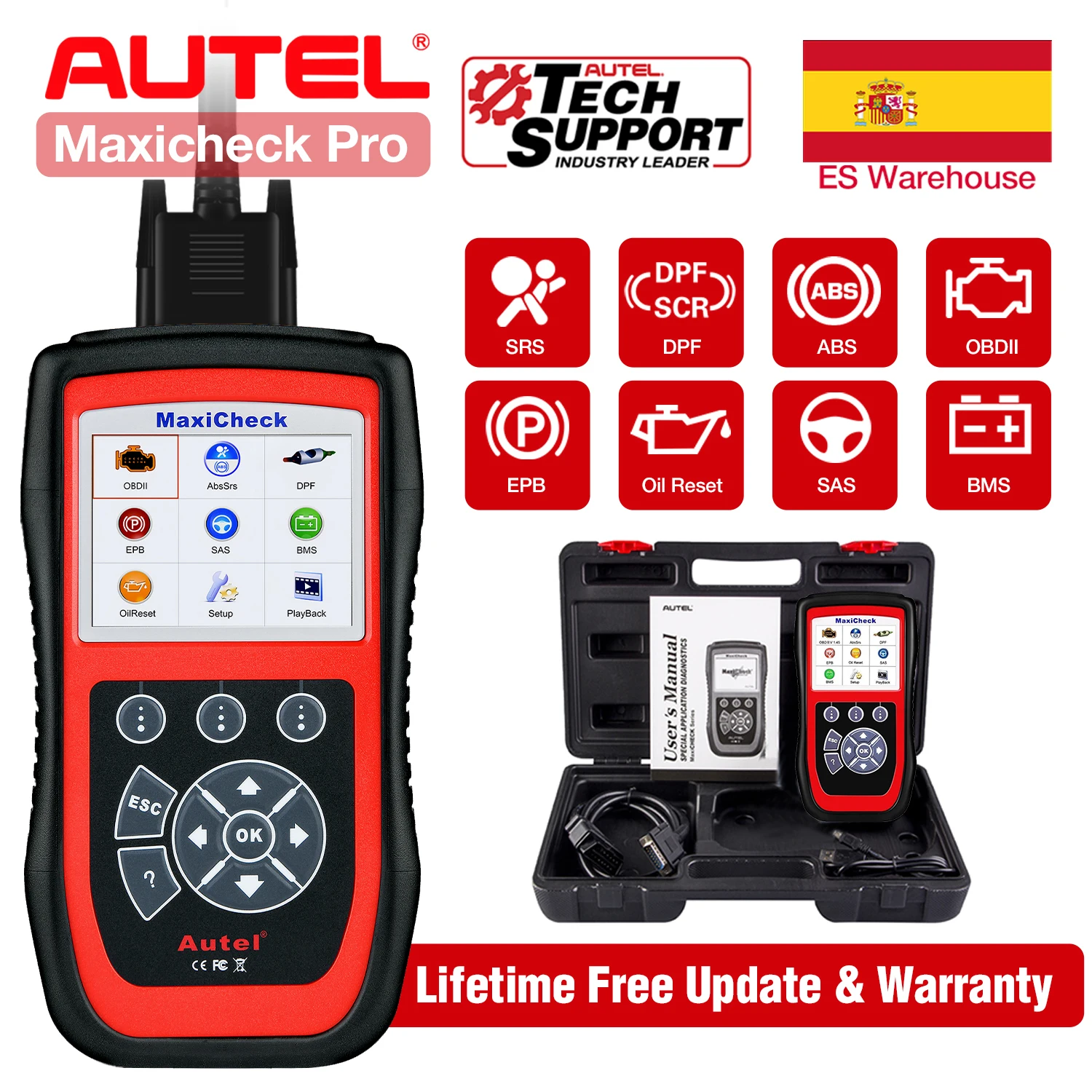 Autel MaxiCheck Pro OBD2 Scanner Automotive Diagnostic Scan Tool with ABS Auto Bleed, SRS Airbag, Oil Reset, SAS, EPB, BMS
Autel MaxiCheck Pro OBD2 Scanner Automotive Diagnostic Scan Tool with ABS Auto Bleed, SRS Airbag, Oil Reset, SAS, EPB, BMS