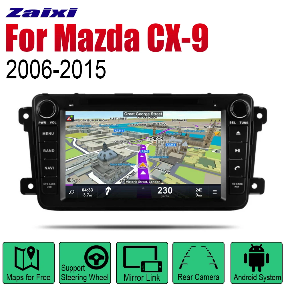 ZaiXi Android автомобильный DVD GPS Navi для Mazda CX 9 2006 ~ 2015 плеер навигация WiFi Bluetooth Mulitmedia