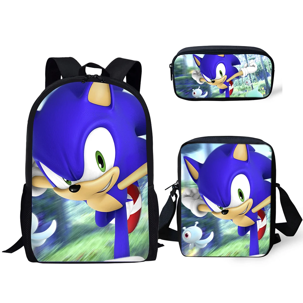 3 шт./компл. детский школьный рюкзак SONIC RACING детские школьные сумки с мультяшным