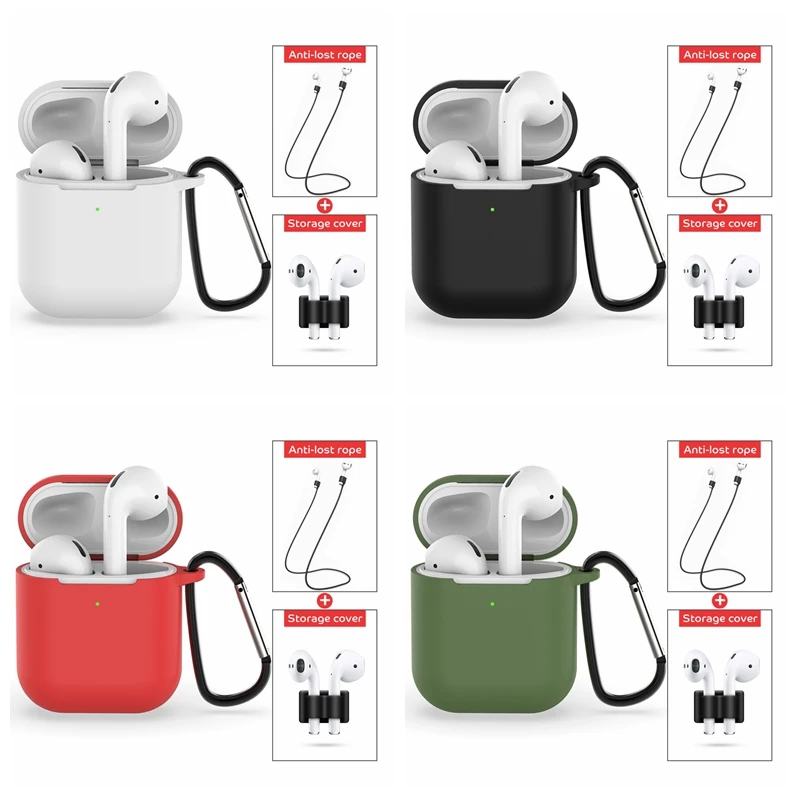 Soft Silicone Earphone Cover For Apple Airpods 2 Shockproof Protective Cover For Airpoads 2 With Rope Charging Box Accessories 
Soft Silicone Earphone Cover For Apple Airpods 2 Shockproof Protective Cover For Airpoads 2 With Rope Charging Box Accessories