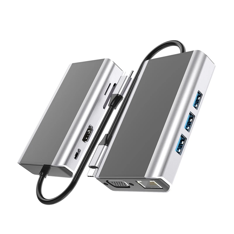 9 в 1 концентратор USB Type C к HDMI 4K VGA адаптер PD 3,0 Ethernet SD TF USB-C 3,0 3,5 мм аудио для Pro с поддержкой OTG 
9 в 1 концентратор USB Type C к HDMI 4K VGA адаптер PD 3,0 Ethernet SD TF USB-C 3,0 3,5 мм аудио для Pro с поддержкой OTG