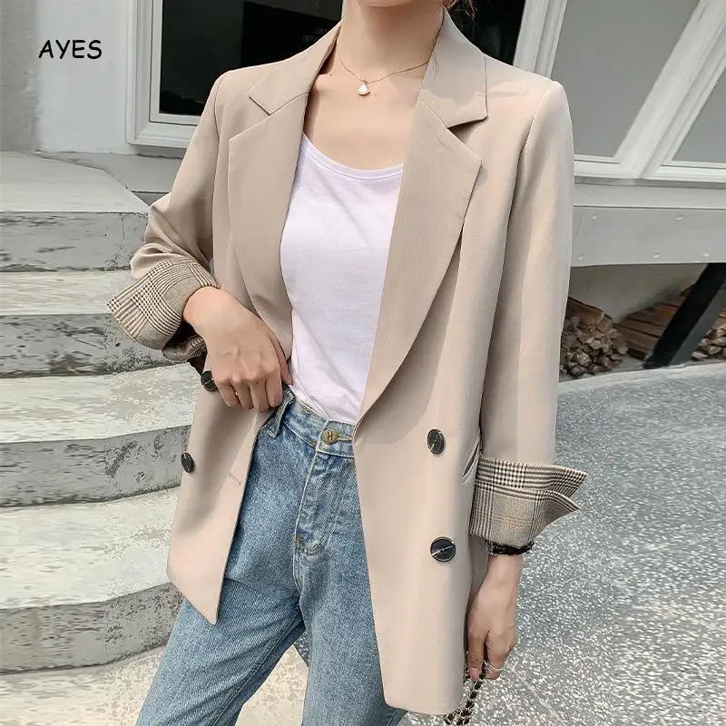 Casual Blazer Women Autumn Solid OL Office Wear Blazer Coat Jacket Suits Double Breasted Blazers Long Sleeve Notched Collar 2020
Casual Blazer Women Autumn Solid OL Office Wear Blazer Coat Jacket Suits Double Breasted Blazers Long Sleeve Notched Collar 2020