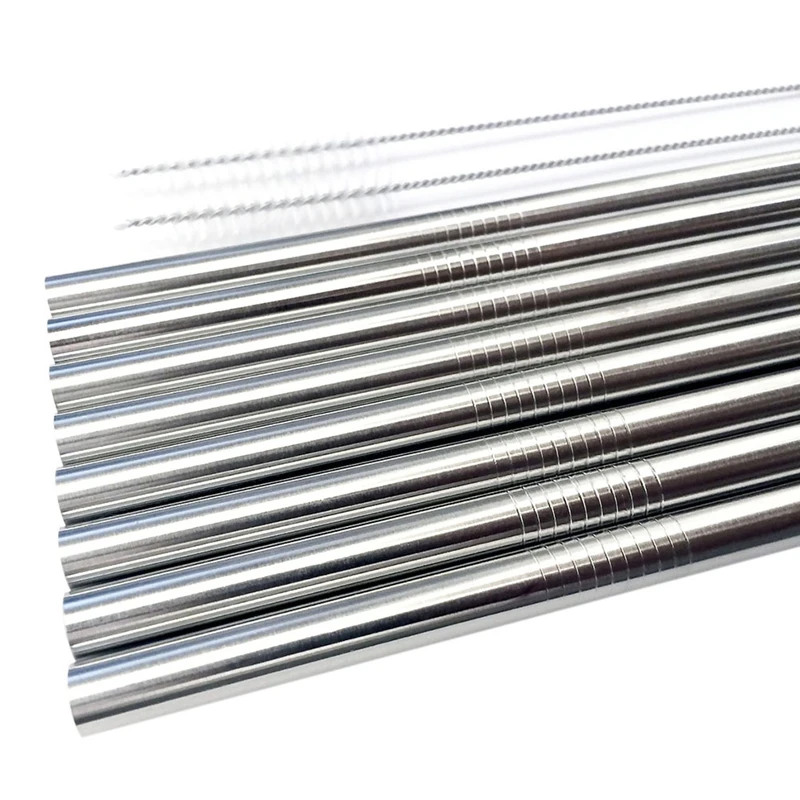 New-8Pcs Stainless Steel Drinking Straw Reusable Straight Straws + 2 Cleaner Brush Set
New-8Pcs Stainless Steel Drinking Straw Reusable Straight Straws + 2 Cleaner Brush Set