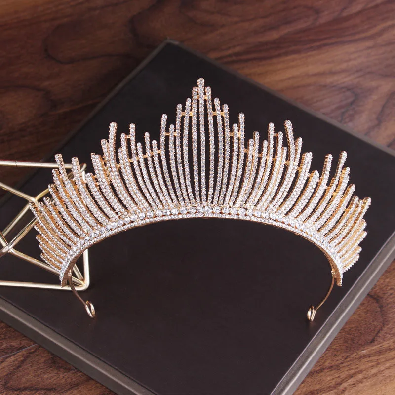 

Wedding Rhinestone Crowns Bride Hair Accessories Queen Crown Headpiece Bridal Tiara Hair Ornament Headbands Crystal Tiaras ML908