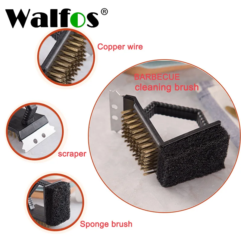 Walfos 1PC Cleaner Triple Barbecue Grill Brush Copper Steel Cleaning Brushes Barbecue BBQ Cleaning Brushes BBQ Accessories
Walfos 1PC Cleaner Triple Barbecue Grill Brush Copper Steel Cleaning Brushes Barbecue BBQ Cleaning Brushes BBQ Accessories