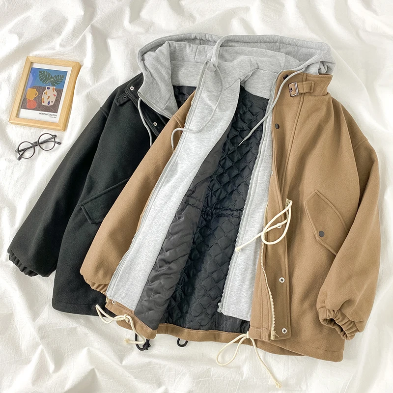 Новая фальшивая двухкомпонентная стеганая Толстая Свободная куртка с капюшоном для инструментов зима 2021 Корейская куртка с длинным рукаво...
Новая фальшивая двухкомпонентная стеганая Толстая Свободная куртка с капюшоном для инструментов зима 2021 Корейская куртка с длинным рукаво...