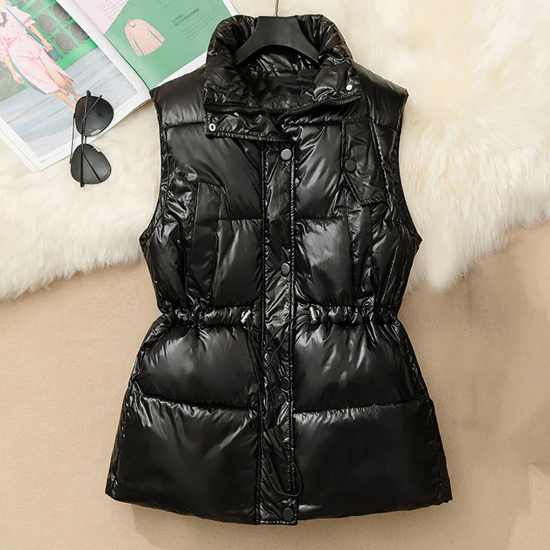 Disposable Waterproof Down Cotton Vest Women Autumn/Winter Waistcoat Bodywarm Matte Drawstring Black Coat Vest
Disposable Waterproof Down Cotton Vest Women Autumn/Winter Waistcoat Bodywarm Matte Drawstring Black Coat Vest
