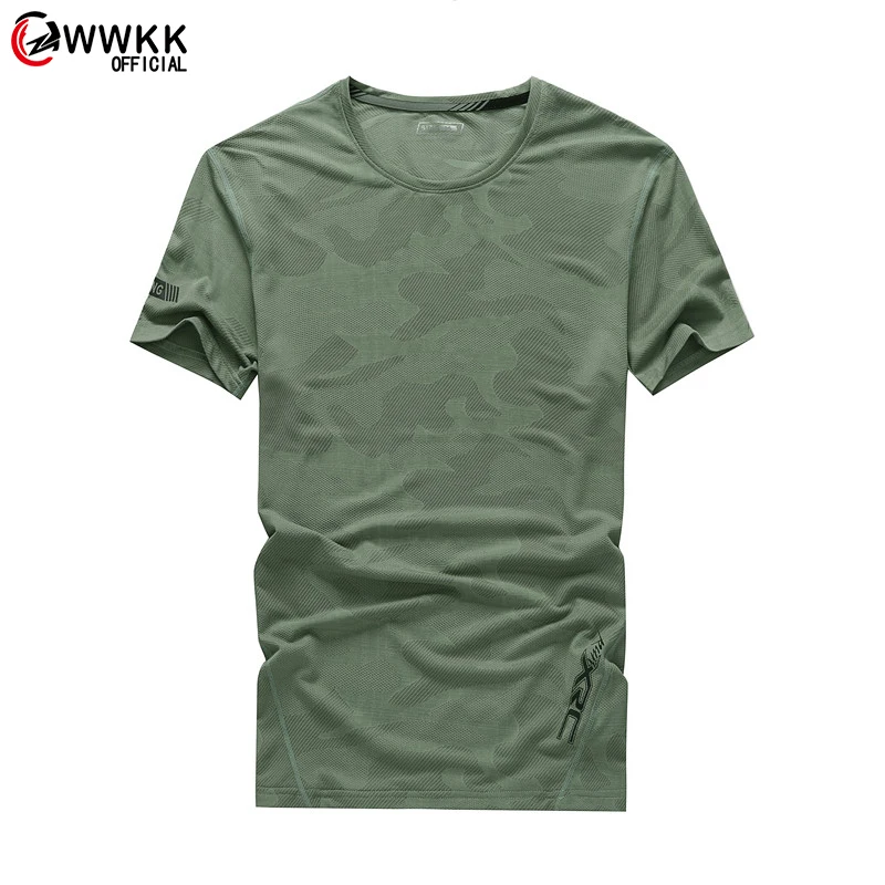 WWKK Спортивная футболка для мужчин быстро сохнут дышащие высокое качество бега