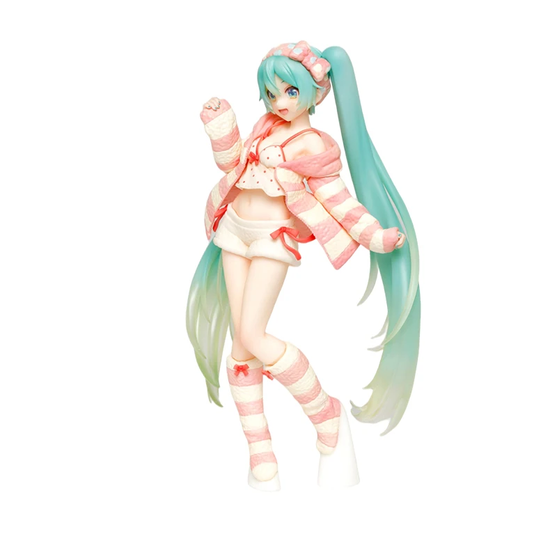 Оригинальная кавайная аниме-фигурка TAITO VOCALOID 18 см костюмы Хацунэ Мику комнатная
