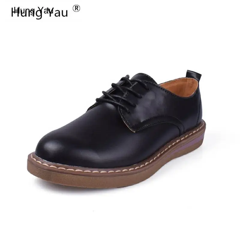 Hung Yau Genuine Leather Oxford Shoes Women Designer Solid Women Flats Shoes Spring Lace Up Flat Casual Shoes Zapatos Mujer
Hung Yau Genuine Leather Oxford Shoes Women Designer Solid Women Flats Shoes Spring Lace Up Flat Casual Shoes Zapatos Mujer