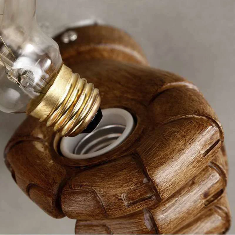 Holding light bulb in hand Wall Lamp Holder Vintage Fist Hand Held Light Rack Loft Retro Living Room Bedroom garden decoration
Holding light bulb in hand Wall Lamp Holder Vintage Fist Hand Held Light Rack Loft Retro Living Room Bedroom garden decoration