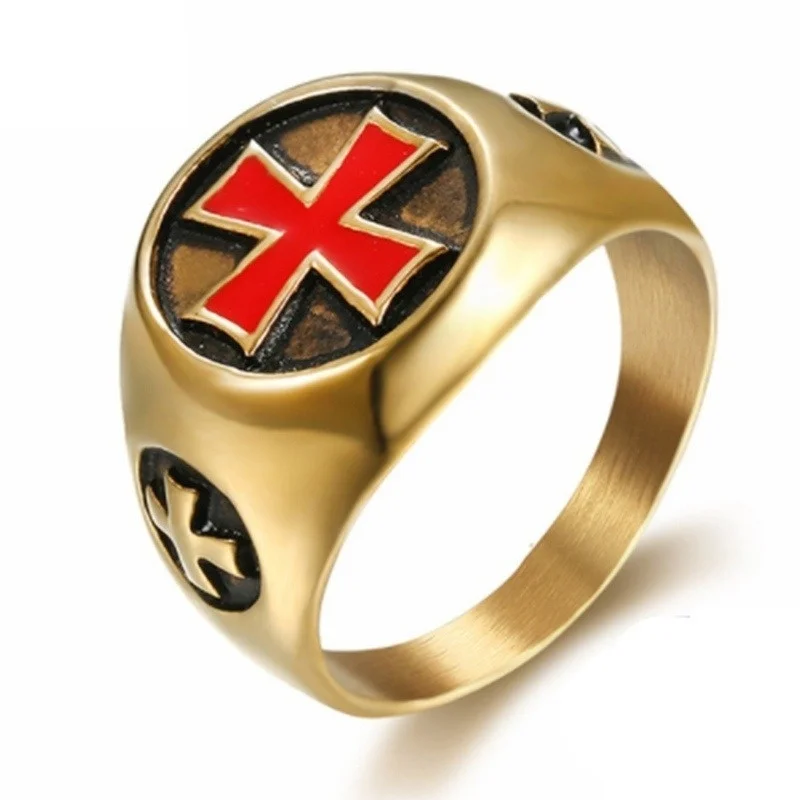Classic Trend Gold-Plated Color Red Cross Ring Men's Casual Daily Ring Amulet Ring Jewelry Gift
Classic Trend Gold-Plated Color Red Cross Ring Men's Casual Daily Ring Amulet Ring Jewelry Gift