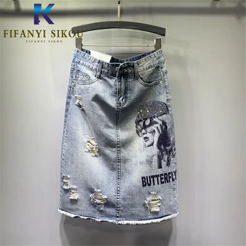 Washed Denim Skirt Women 2020 Summer Fashion Beaded Print High waist Skirt Female Loose Plus size Casual Mid Long Jeans Skirts
Washed Denim Skirt Women 2020 Summer Fashion Beaded Print High waist Skirt Female Loose Plus size Casual Mid Long Jeans Skirts