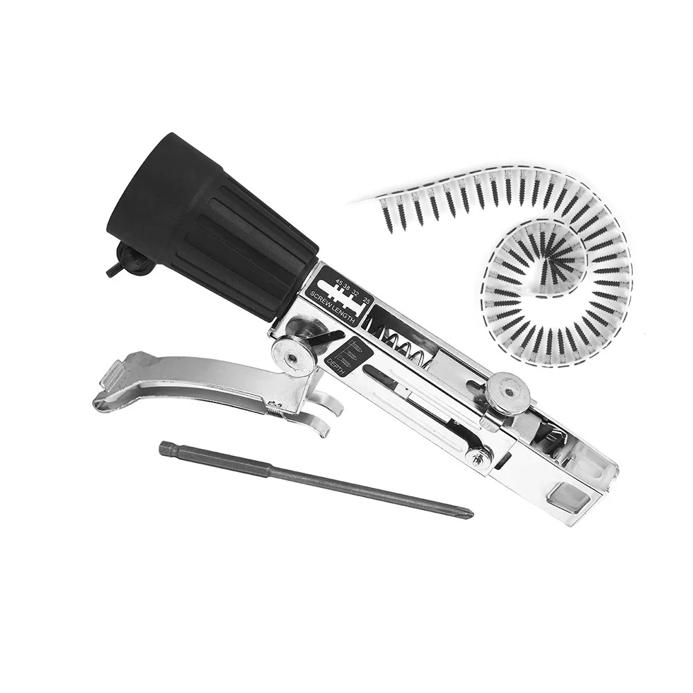 Automatic Chain Nail Adapter Set Adjustable Screw Nozzle Woodworking Tool with Screws Electric Drill Nail Bracket Adapter
Automatic Chain Nail Adapter Set Adjustable Screw Nozzle Woodworking Tool with Screws Electric Drill Nail Bracket Adapter