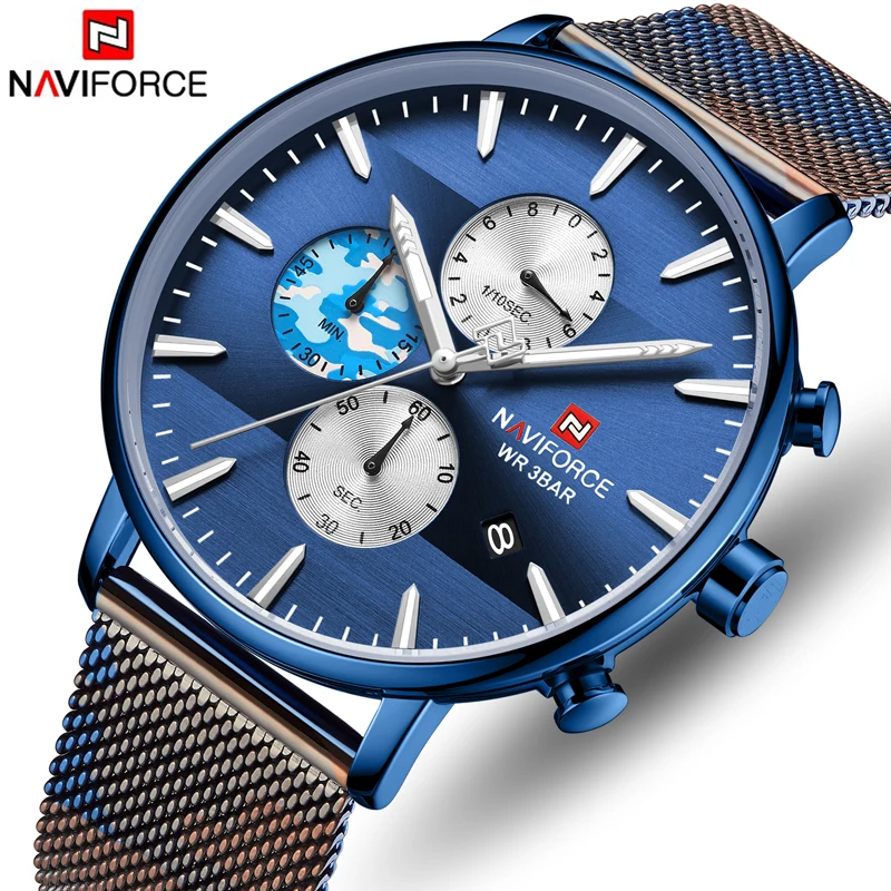 NAVIFORCE мужские часы Топ люксовый бренд Мода из нержавеющей стали камуфляж хронограф с ремешком кварцевые часы мужские s повседневные спортив...
NAVIFORCE мужские часы Топ люксовый бренд Мода из нержавеющей стали камуфляж хронограф с ремешком кварцевые часы мужские s повседневные спортив...
