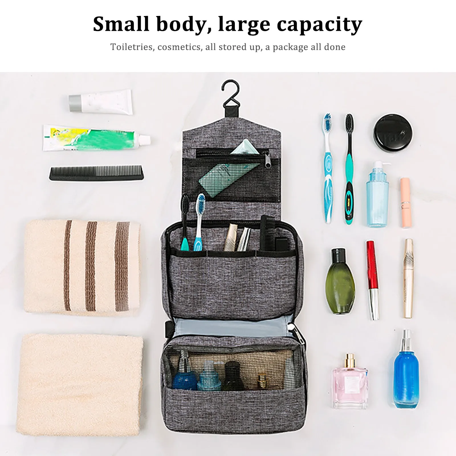 Hanging Toiletry Bag For Men & Women Portable Waterproof Bathroom Shower Bag Makeup Bag Cosmetic Folding Bag Shower Organizer
Hanging Toiletry Bag For Men & Women Portable Waterproof Bathroom Shower Bag Makeup Bag Cosmetic Folding Bag Shower Organizer