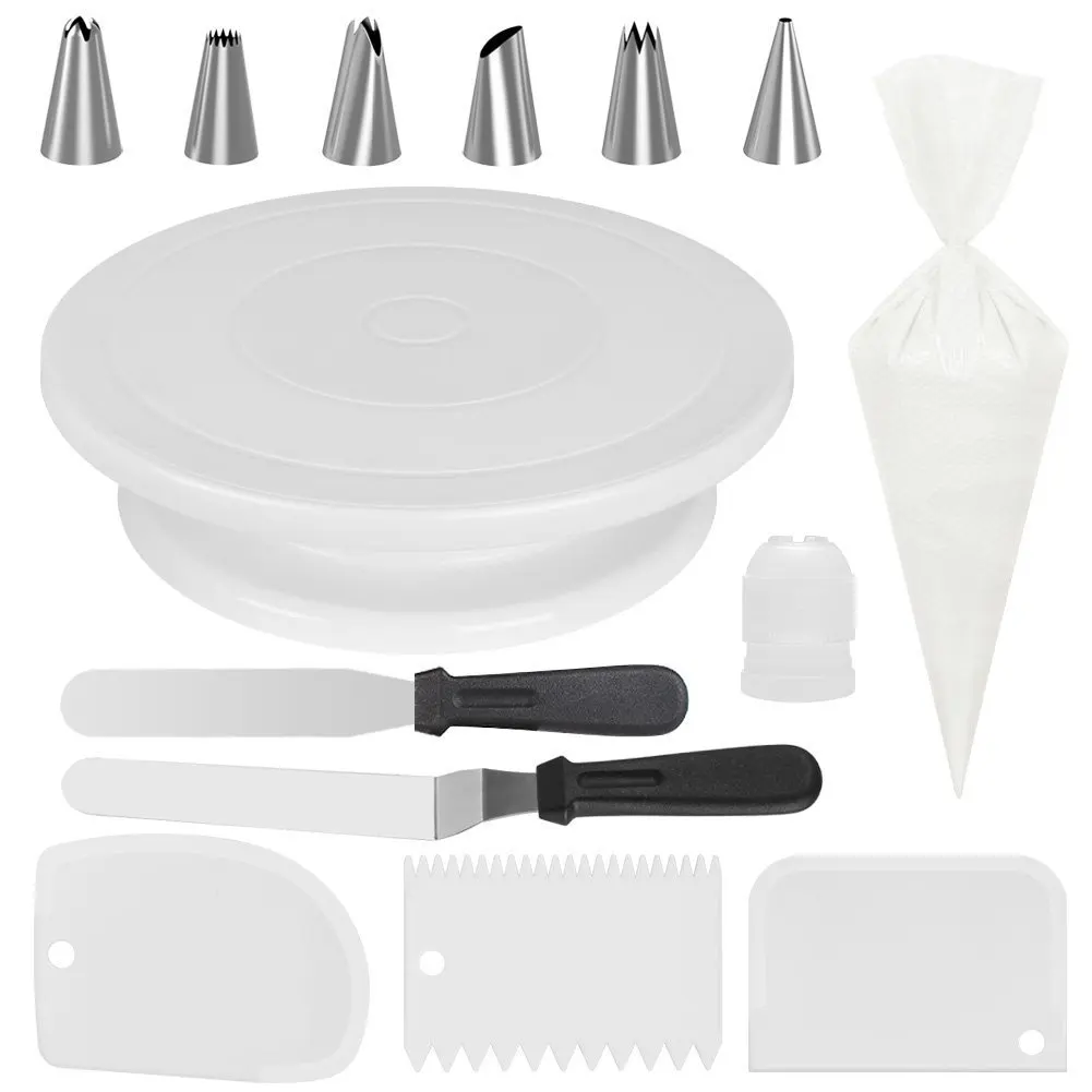 14-piece Set Cake Turntable Set Multifunction Cake Decorating Kit Pastry Tube Fondant Tool Party Kitchen Dessert Baking Tools
14-piece Set Cake Turntable Set Multifunction Cake Decorating Kit Pastry Tube Fondant Tool Party Kitchen Dessert Baking Tools