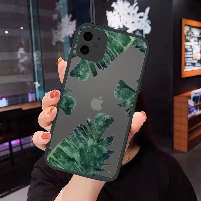 green leaf Phone Case For iPhone 12 11 Mini Pro XR XS Max 7 8 Plus X Matte transparent cover
green leaf Phone Case For iPhone 12 11 Mini Pro XR XS Max 7 8 Plus X Matte transparent cover