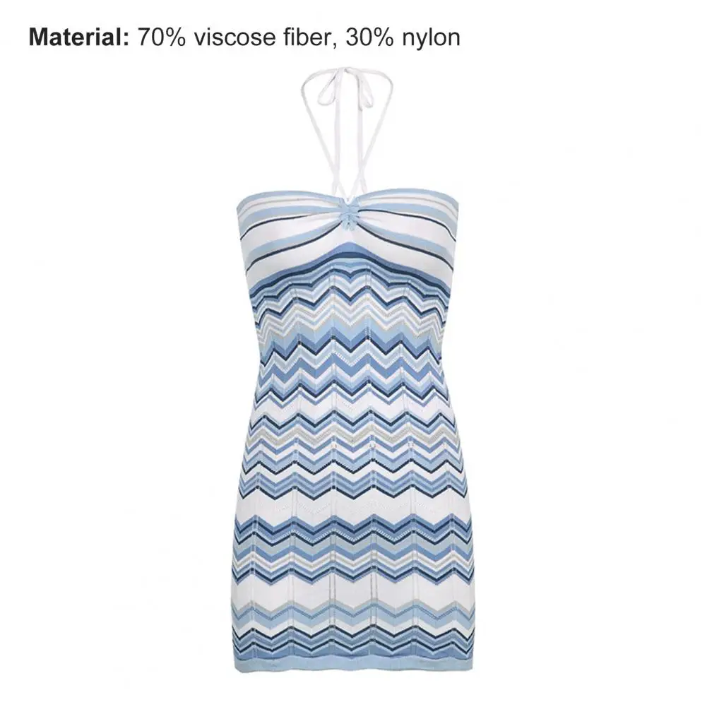 Women Summer Sleeveless Dresses Ladies Dress Wave Pattern Slim Sexy Women Halter Tube Top Dress for Beach
Women Summer Sleeveless Dresses Ladies Dress Wave Pattern Slim Sexy Women Halter Tube Top Dress for Beach