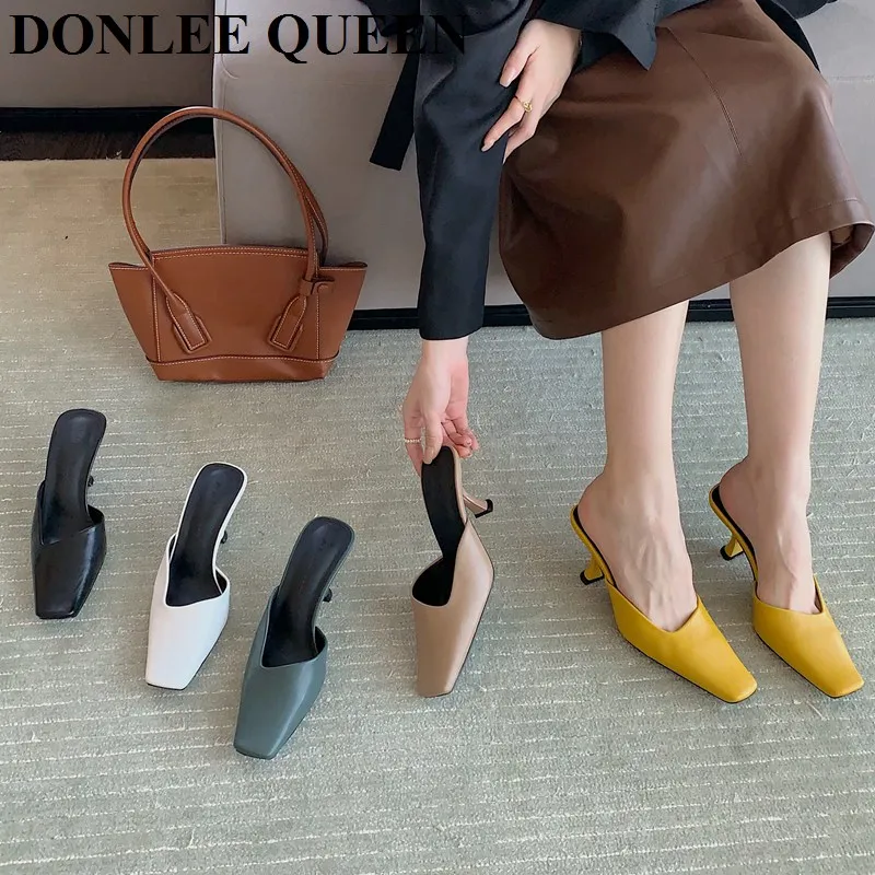 New Spring High Heel Mule Slippers Brand Square Toe Strange Style Heel Outside Slides Female Casual Shoes Woman Fashion Footwear
New Spring High Heel Mule Slippers Brand Square Toe Strange Style Heel Outside Slides Female Casual Shoes Woman Fashion Footwear