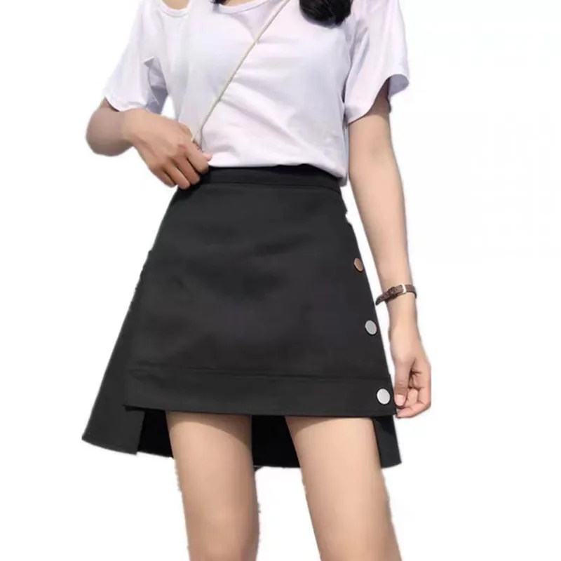 Women's Skirt High Waist Empire Pleated A-Line Lrregular Skirt 2021Spring Summer Korean Slim Solid Single Breasted Ladies Skirt
Women's Skirt High Waist Empire Pleated A-Line Lrregular Skirt 2021Spring Summer Korean Slim Solid Single Breasted Ladies Skirt