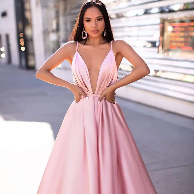 A-Line Spaghetti Straps Pink Evening Dress For Women Ball Gown Sexy Deep V-Neck Prom Dress Formal Party Gowns robes de soirée
A-Line Spaghetti Straps Pink Evening Dress For Women Ball Gown Sexy Deep V-Neck Prom Dress Formal Party Gowns robes de soirée