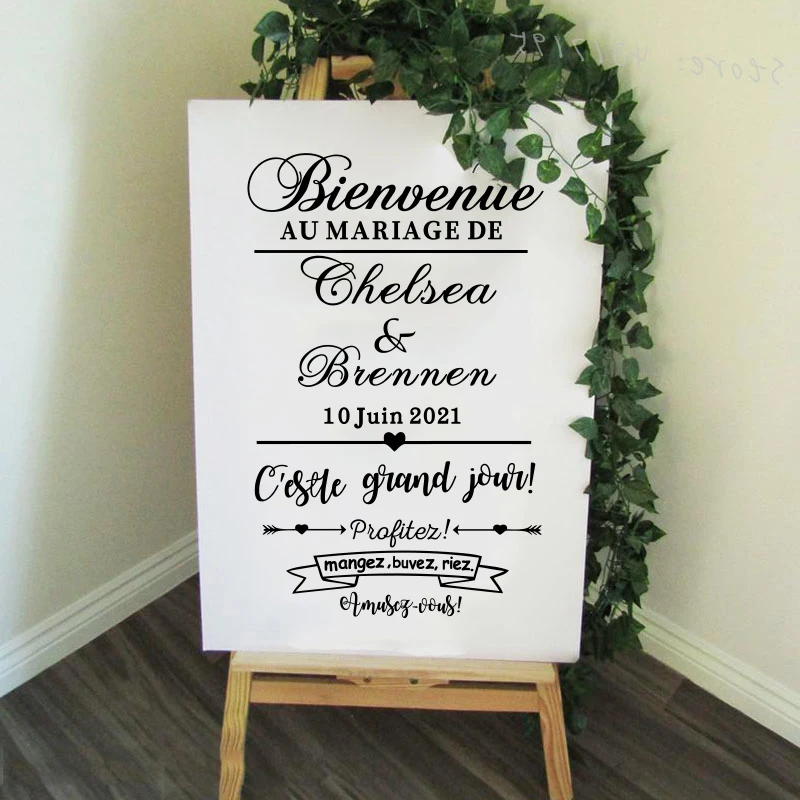 Wedding decal enjoyment and fun French style vinyl sticker custom name wedding welcome mirror mural prom decoration SP-241
Wedding decal enjoyment and fun French style vinyl sticker custom name wedding welcome mirror mural prom decoration SP-241