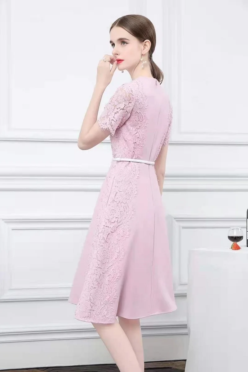 Fit & Slim Flare Dress 2021 Spring Summer Party Event Women O-Neck Lace Patchwork Short Sleeve Blue Pink Dress Vestidos Fiesta
Fit & Slim Flare Dress 2021 Spring Summer Party Event Women O-Neck Lace Patchwork Short Sleeve Blue Pink Dress Vestidos Fiesta