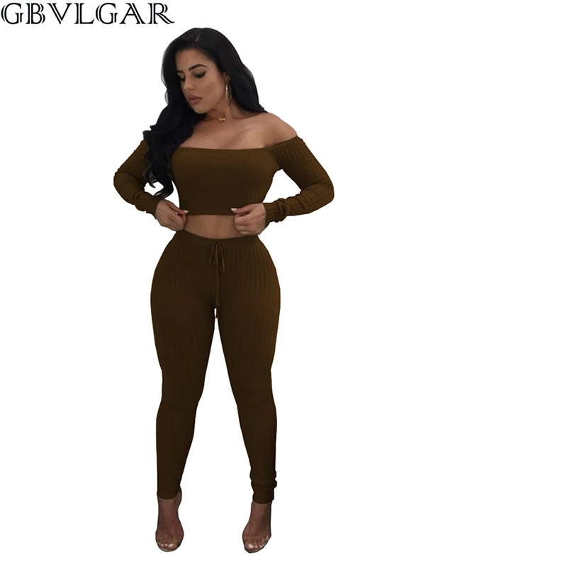 Autumn Women Crop Top And Long Pant Bodycon Jumpsuit Strapless Full Sleeve 2 Piece Knitted Overalls Stretchy Plus Size Rompers
Autumn Women Crop Top And Long Pant Bodycon Jumpsuit Strapless Full Sleeve 2 Piece Knitted Overalls Stretchy Plus Size Rompers