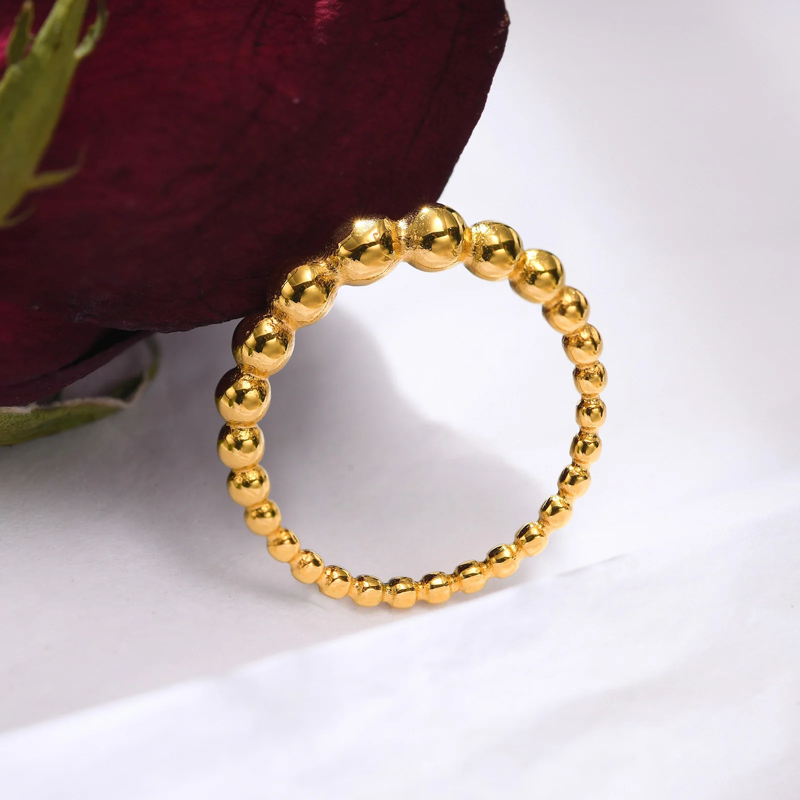 Dainty Beaded Ring , Chunky Stainless Steel Womens Ball Rings, Stackable Finger Jewelry
Dainty Beaded Ring , Chunky Stainless Steel Womens Ball Rings, Stackable Finger Jewelry