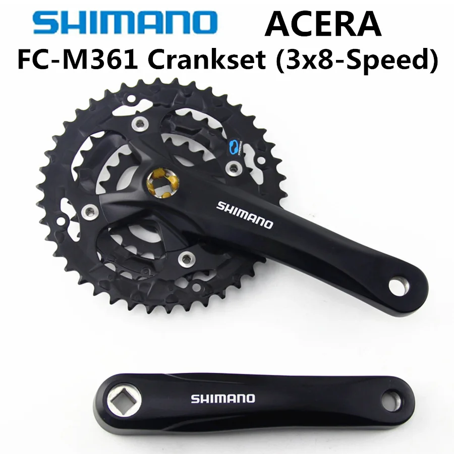 SHIMANO ACERA M361 диаметра окружности болтов (FC 3x8 speed 42 32 22T 170 мм 175 мм|Шатун и передняя
