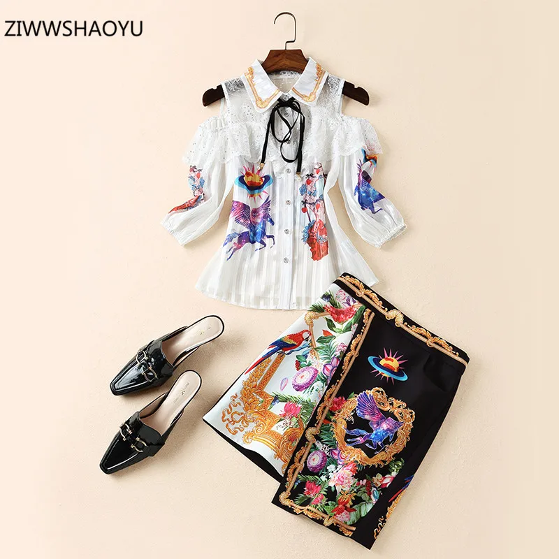 ZIWWSHAOYU Summer Fashion Woman Elegant Mini Skirt Suit Lapel Unicorn Print Shirts + Slim Asymmetrical Short Skirt 2-Piece Set
ZIWWSHAOYU Summer Fashion Woman Elegant Mini Skirt Suit Lapel Unicorn Print Shirts + Slim Asymmetrical Short Skirt 2-Piece Set