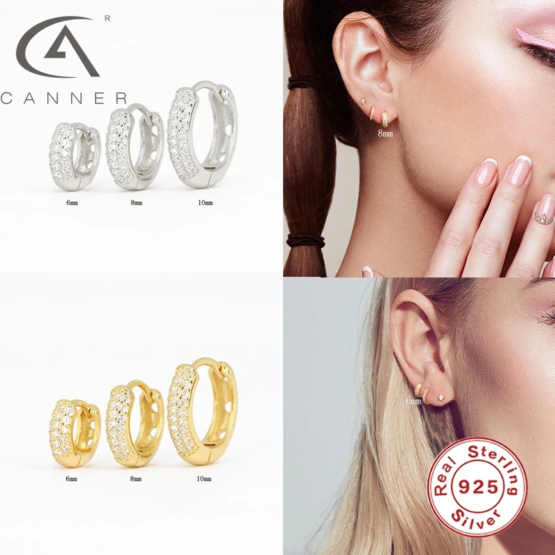 CANNER Luxury 925 Silver Hoop Earrings for Women 6 8 10 mm Zirconia S925 Plata Ear Rings Classic Retro Charm Vintage Pendientes
CANNER Luxury 925 Silver Hoop Earrings for Women 6 8 10 mm Zirconia S925 Plata Ear Rings Classic Retro Charm Vintage Pendientes