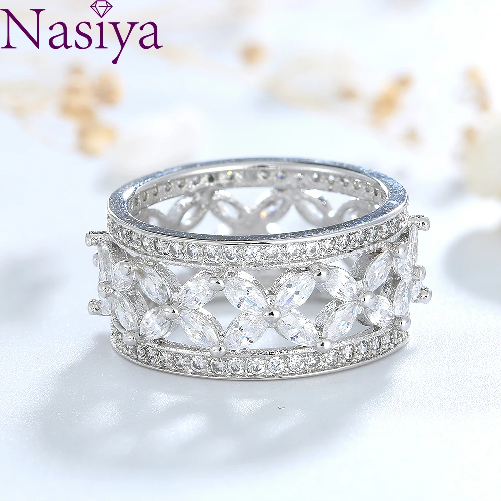 Nasiya Sterling Silver 925 Ring Flower-shaped Marquise White Zircon Rings Luxury Rings Wedding Party Fine Jewelry for Women Gift
Nasiya Sterling Silver 925 Ring Flower-shaped Marquise White Zircon Rings Luxury Rings Wedding Party Fine Jewelry for Women Gift