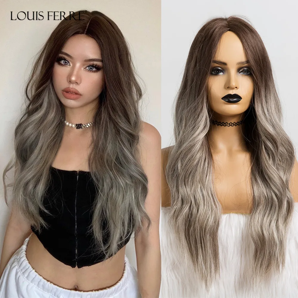 LOUIS FERRE Long Ombre Black Brown Wavy Wigs Hightlight Natural Middle Part Synthetic Wig for Women Cosplay Heat Resistant Hair
LOUIS FERRE Long Ombre Black Brown Wavy Wigs Hightlight Natural Middle Part Synthetic Wig for Women Cosplay Heat Resistant Hair