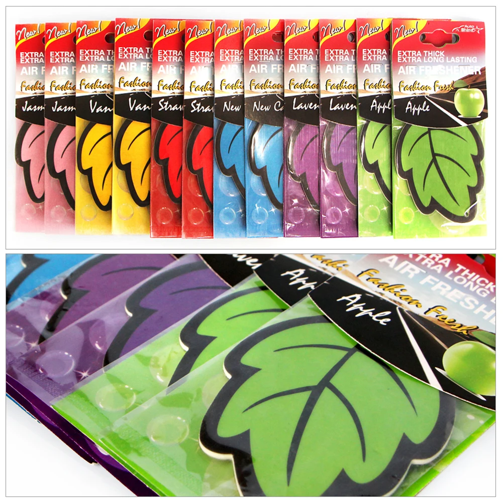 12pcs/lot Auto Shine Paper Hanging Car Air Freshener Vanilla perfume/fragrance Leaf Shape Car Accessories Interior Air Freshener
12pcs/lot Auto Shine Paper Hanging Car Air Freshener Vanilla perfume/fragrance Leaf Shape Car Accessories Interior Air Freshener