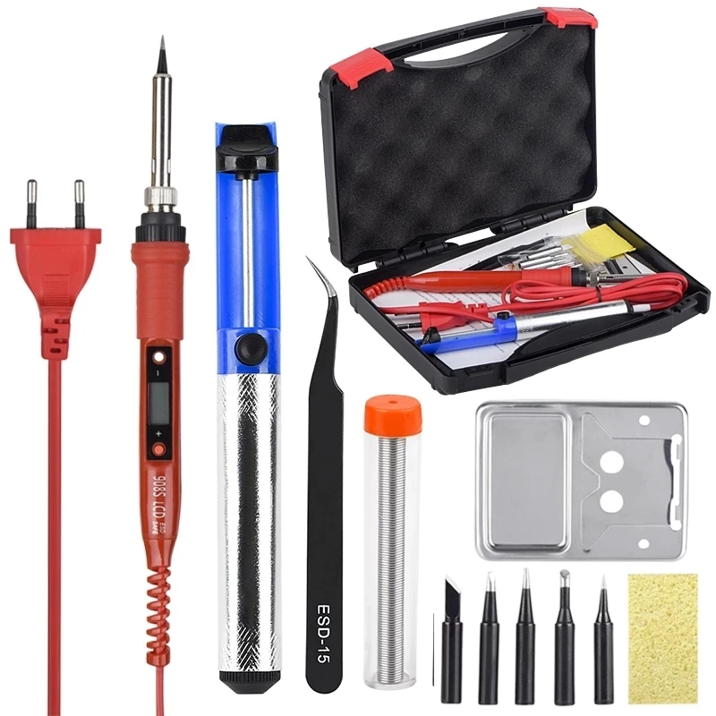 220V/110V 80W LCD Electric Soldering iron Adjustable Temperature Ceramic Heater home Solder Welding rework soldering irons kit
220V/110V 80W LCD Electric Soldering iron Adjustable Temperature Ceramic Heater home Solder Welding rework soldering irons kit