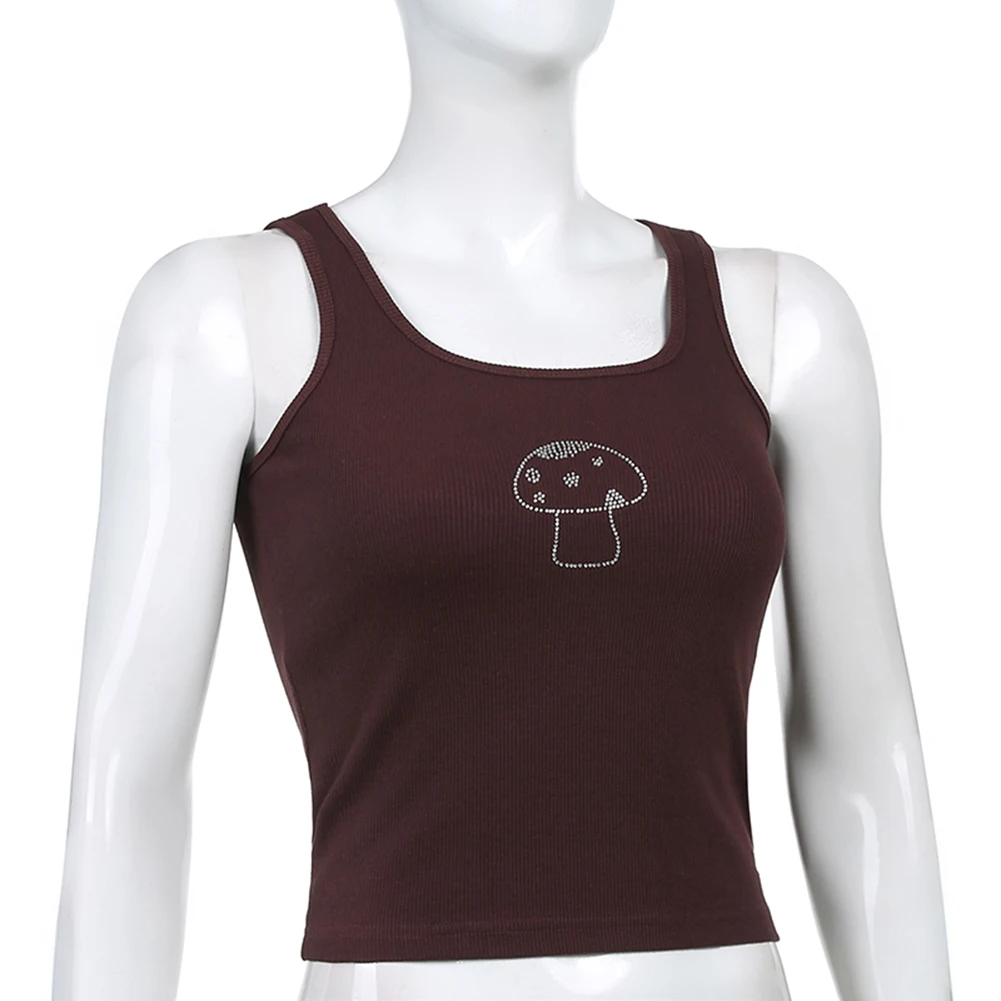 Sleeveless Tank Women Tops Casual Soft Touching O-neck Mushroom Embroidery U-neck Vintage Vest Y2k Accessories Sexy Blouse 2021
Sleeveless Tank Women Tops Casual Soft Touching O-neck Mushroom Embroidery U-neck Vintage Vest Y2k Accessories Sexy Blouse 2021