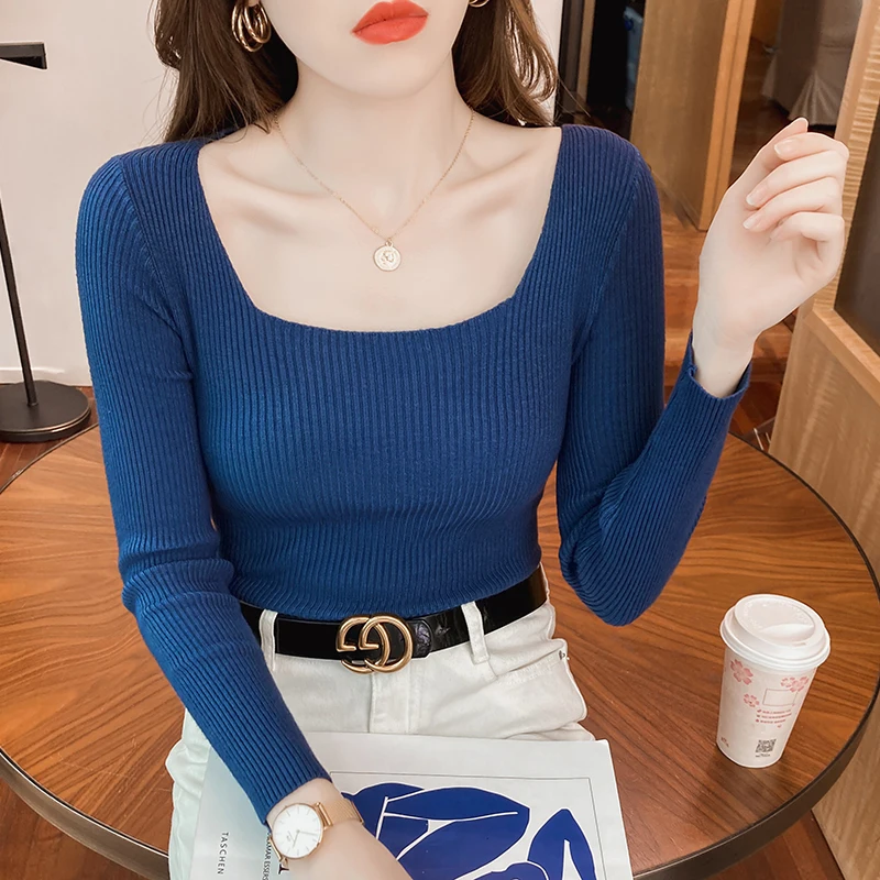 French Square Collar Gentle All-Match Knitted Bottoming Shirt Women Autumn Winter 2021 New Slim Inner Top Harajuku Jumpers H512
French Square Collar Gentle All-Match Knitted Bottoming Shirt Women Autumn Winter 2021 New Slim Inner Top Harajuku Jumpers H512