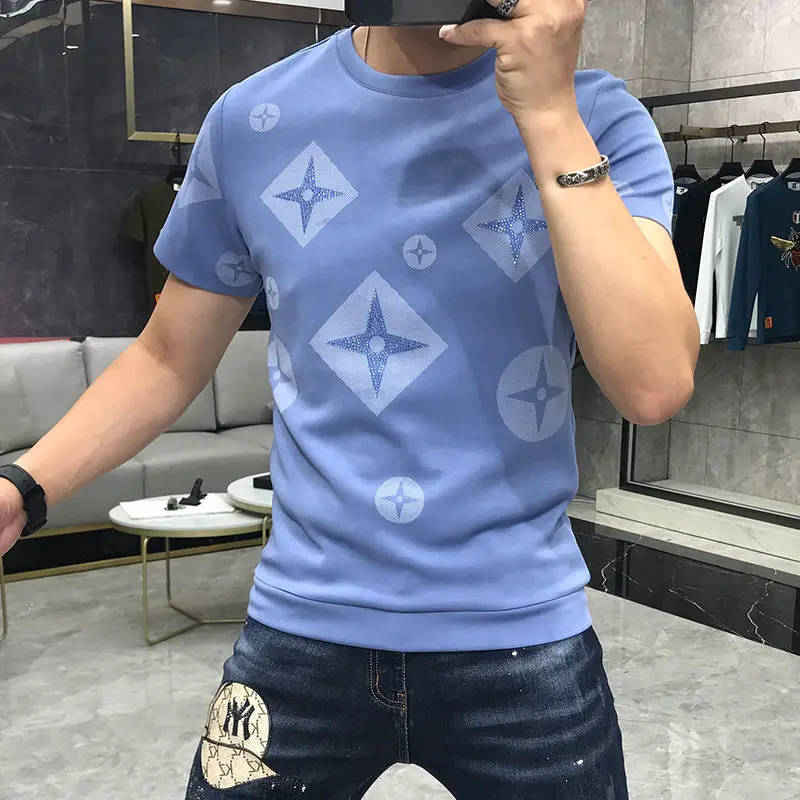 T-Shirt Men Rhinestone Summer Personalized Trend High Quality Short Sleeve Streetwear Tees Male Top
T-Shirt Men Rhinestone Summer Personalized Trend High Quality Short Sleeve Streetwear Tees Male Top