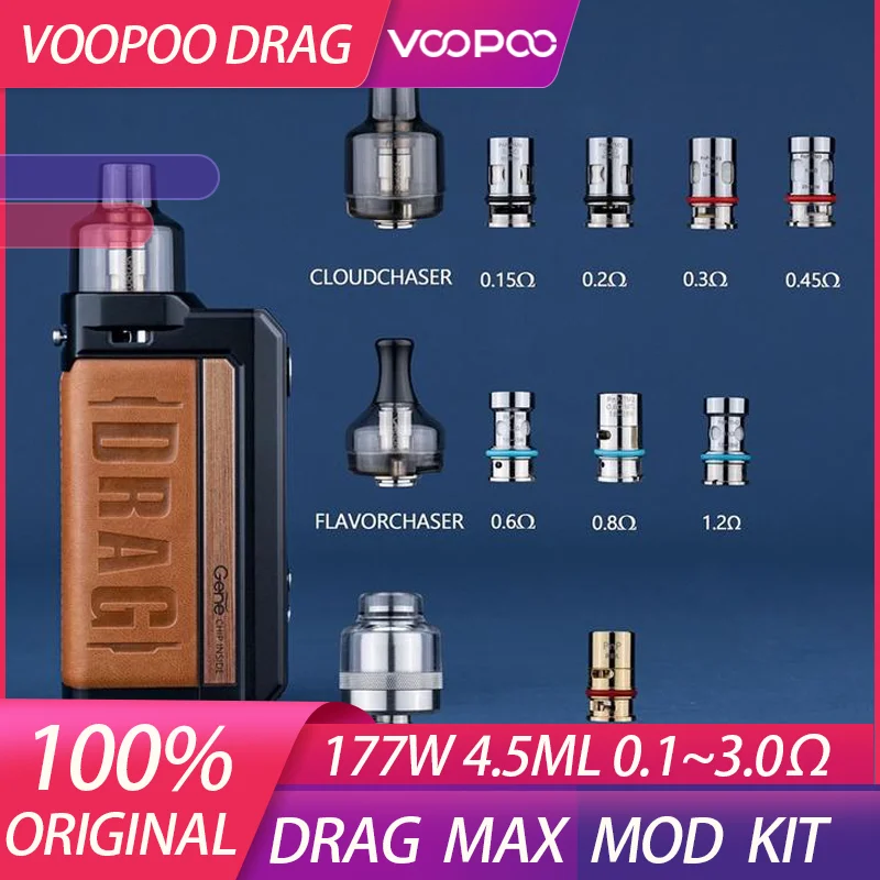 Original voopoo drag Max 177w pod kit with 4.5ml PNP vm5 vm6 coil, compatible with PNP pod, mtl/rta pod double 18650 evaporator
Original voopoo drag Max 177w pod kit with 4.5ml PNP vm5 vm6 coil, compatible with PNP pod, mtl/rta pod double 18650 evaporator