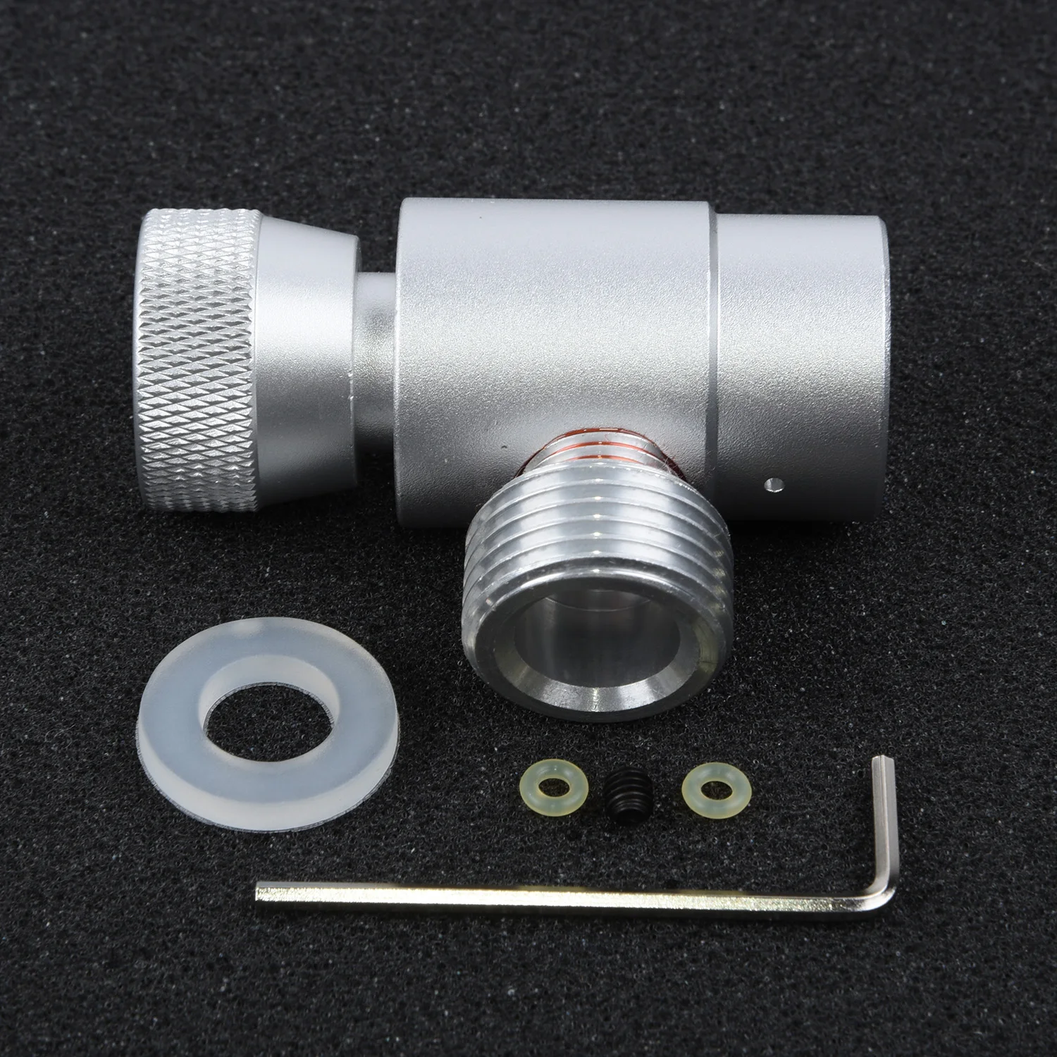 

Metal CO2 Gas Filling Refill Adapter Connector Kit Thread TR21-4/W21.8-14 For Sodastream Soda Tank- Silver